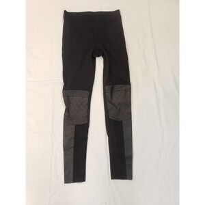 Black H&M Small leggings. Pleather details on knees & calves. 27" inseam.